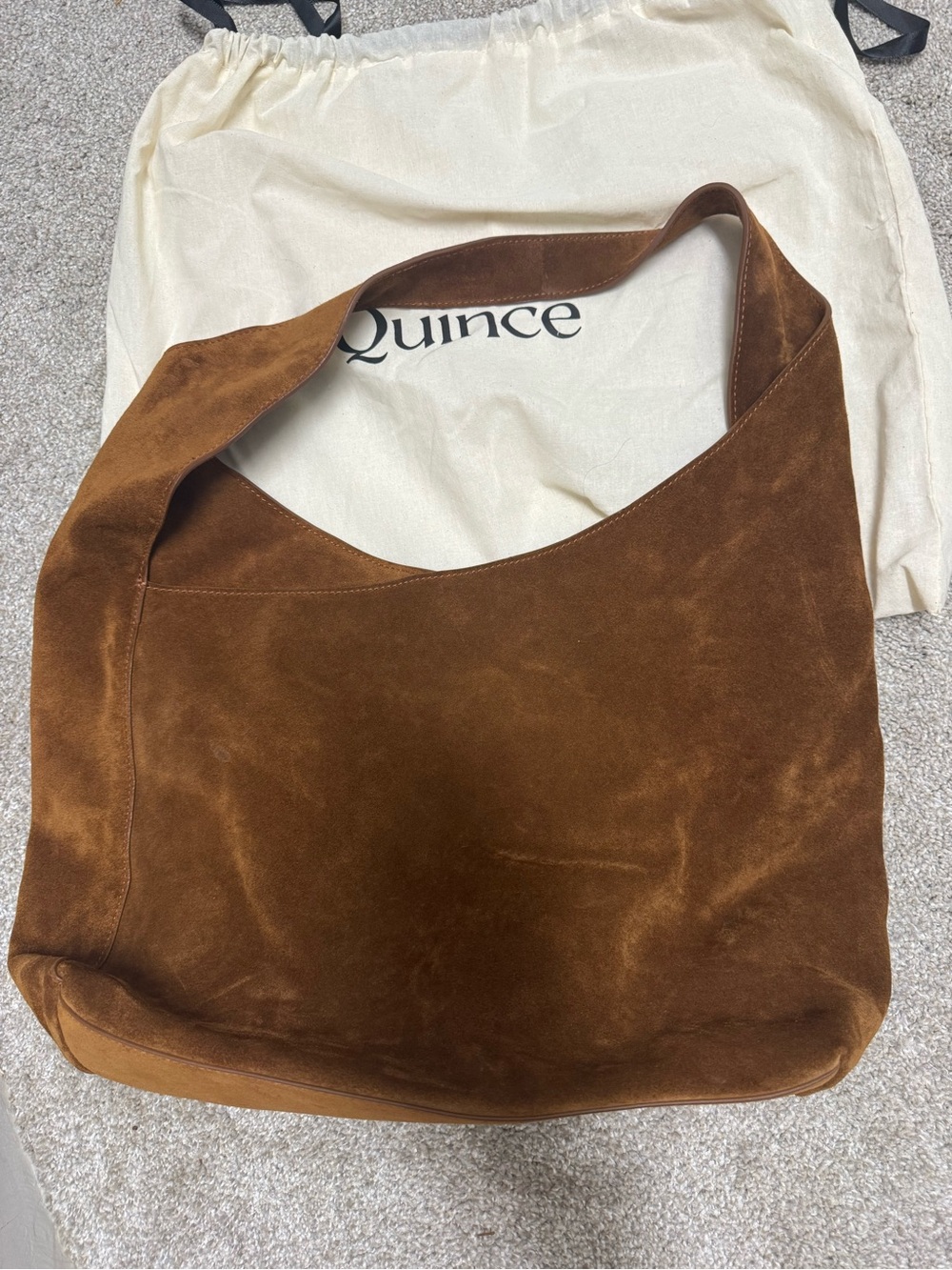 Suede Shoulder Bag - Brown - Picture 5 of 9
